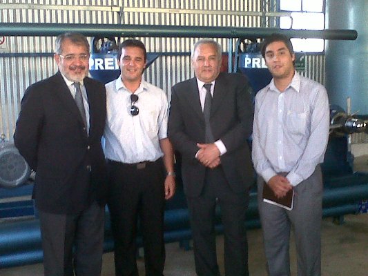 Los funcionarios del Ministerio del Campo junto al Intendente de Tilisarao y el Presidente de la Cooperativa