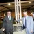 El gobernador, Claudio Poggi, junto al intendente de Tilisarao, Hugo Olguin. En le medio la placa que da cuenta de la histórica inauguración