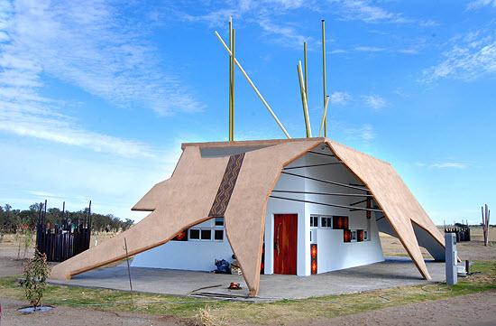 Una vivienda Ranquel, símbolo de una comunidad que crece en el sur de San Luis.