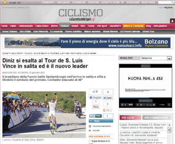 El diario italiano La Gazzetta sigue paso a paso las instancias del Tour