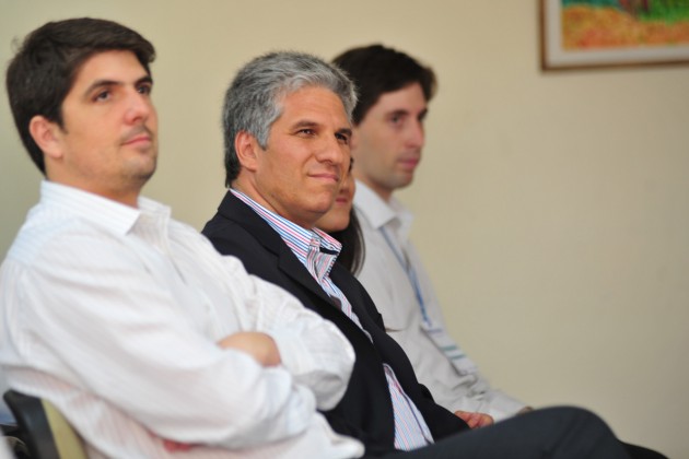 El gobernador de la provincia, Claudio Poggi,  junto al secretario general, Néstor Ordoñez
