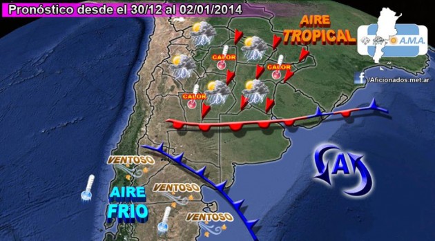 La ola de calor llega a su fin. Foto: Aficionados a la Meteorología Argentina