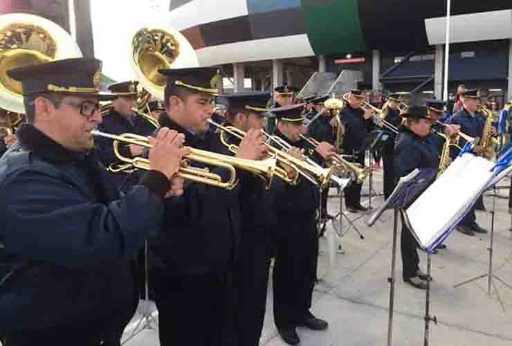 La banda de música de la Policía de San Luis se presentó en "La Pedrera".