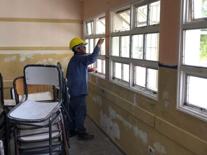 Realizaron una inspección de obra en la escuela del barrio Tibiletti