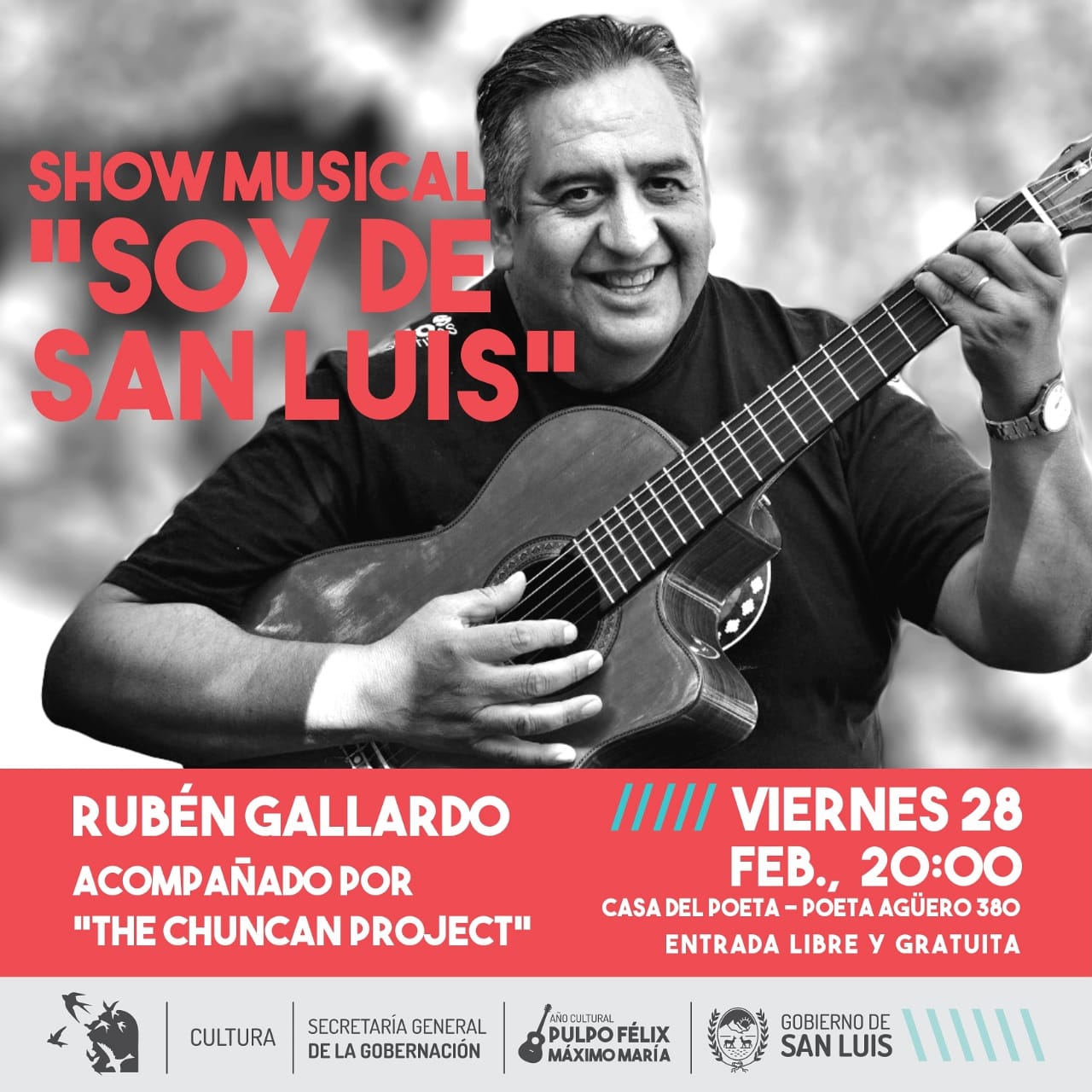 Rubén Gallardo presenta “Soy de San Luis” en la Casa del Poeta