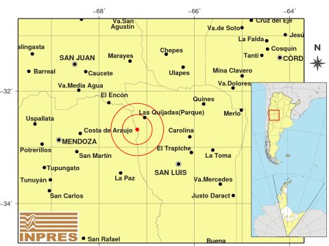 Un leve temblor se registró al noroeste de la provincia