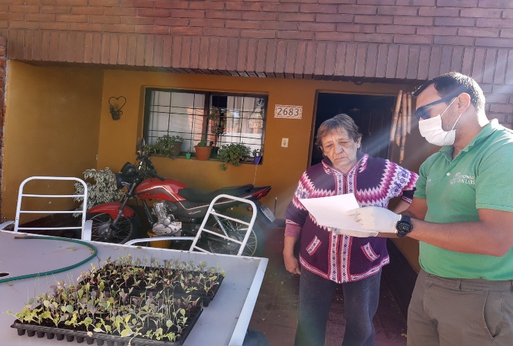 Sol Puntano realizó la primera tanda de entrega a domicilio de plantines