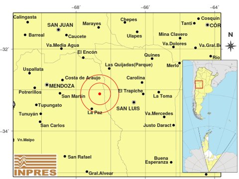 Dos temblores en provincias vecinas se sintieron en San Luis