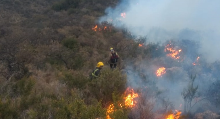 Controlan el incendio entre El Volcán y Potrero de los Funes