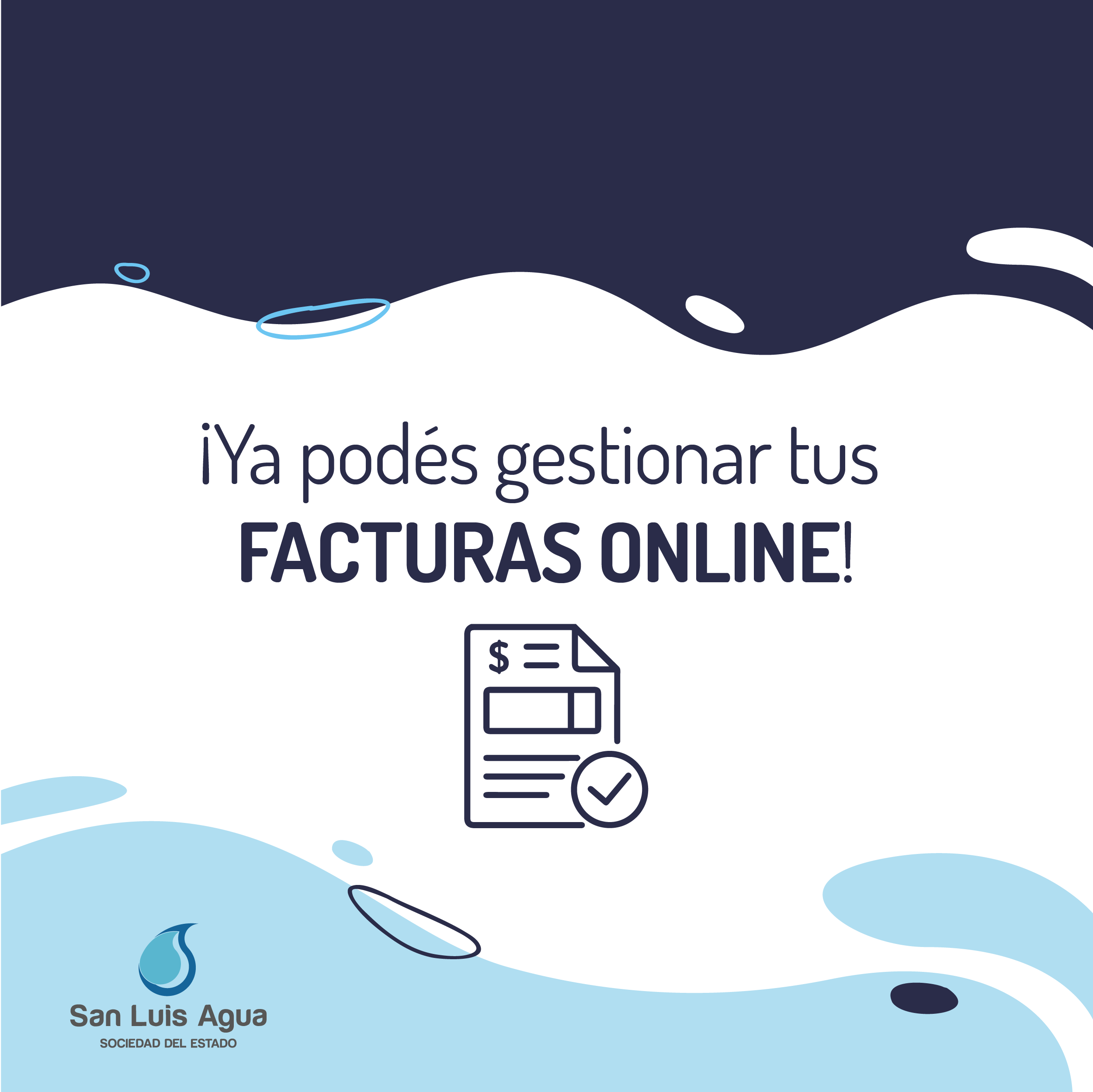 Los usuarios de San Luis Agua pueden descargar su factura de manera online