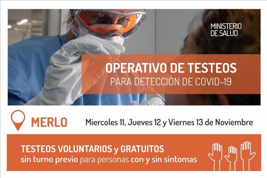 Coronavirus: durante tres días realizarán testeos masivos en Merlo