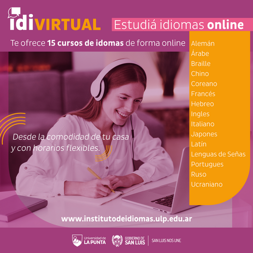 Continúan abiertas las inscripciones para los cursos online del Instituto de Idiomas