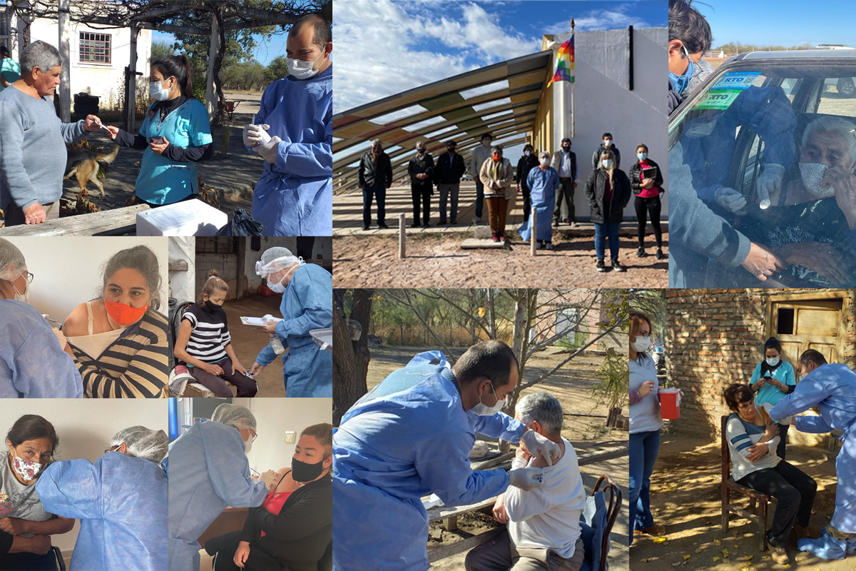 Los equipos de Salud se trasladaron a la comunidad huarpe y a parajes para vacunar contra el Coronavirus