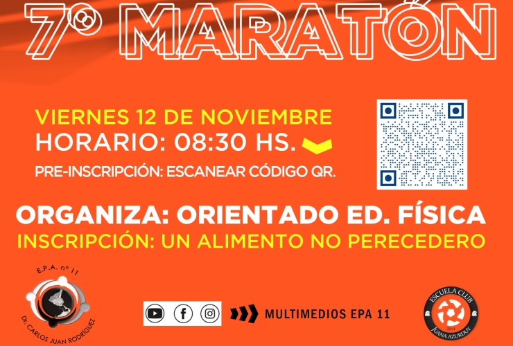 La EPA N°11 “Carlos Juan Rodríguez” realizará su 7° Maratón Escolar Solidaria