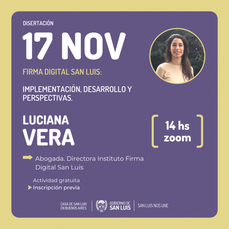 Firma Digital será protagonista del ciclo de disertaciones de la Casa de San Luis en Buenos Aires