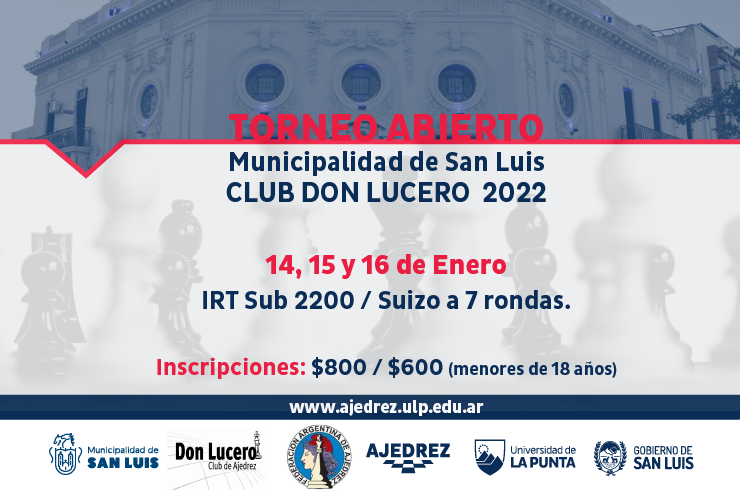 Torneo Abierto de Ajedrez Municipalidad de San Luis  “Club Don Lucero”  2022