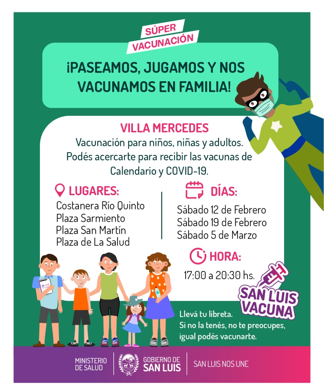Este fin de semana comienza la campaña de “Súper Vacunación” en Villa Mercedes 