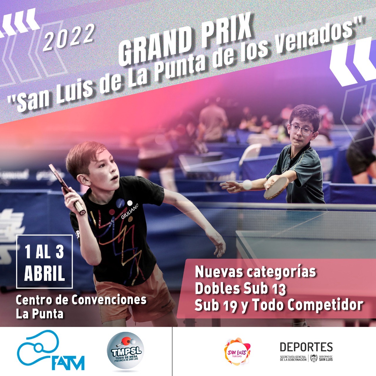 Grand Prix de tenis de mesa: 400 jugadores y jugadoras de todo el país llegan a San Luis