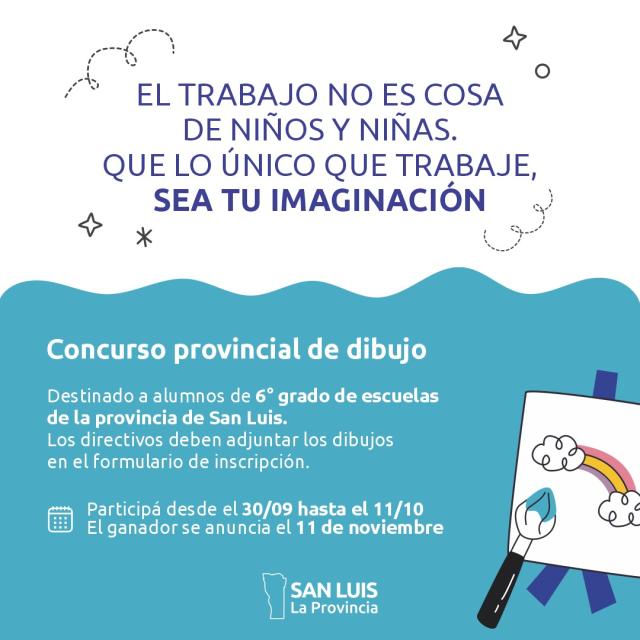 Lanzan un concurso de dibujo para ayudar a erradicar el trabajo infantil