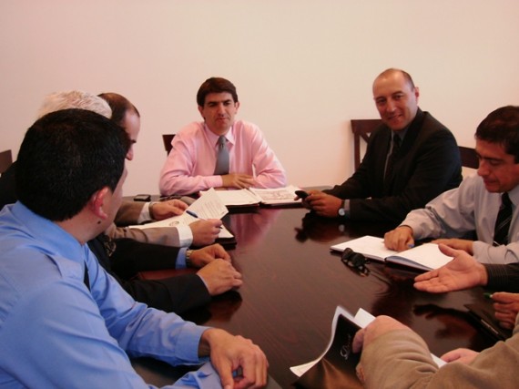 El jefe del Programa Seguridad y Planeamiento, Diego Masci, reunido con los jefes de la plana mayor de la Policía de San Luis.