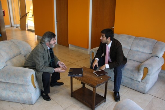 El jefe del Subprograma de Agroindustria, Jonathan Echegaray, se reunió con el gerente de la Cámara de Industria  de Villa Mercedes, Horacio Barrionuevo.