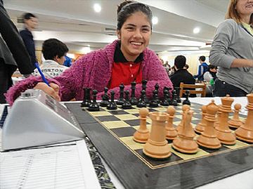 Guadalupe minutos antes de iniciar la partida.