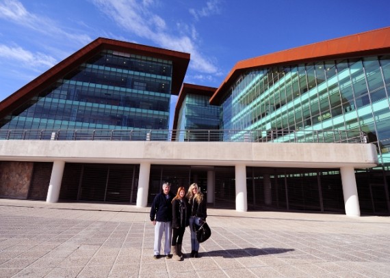 José, junto a Fiorella y Graciela, durante su visita a Terrazas del Portezuelo.