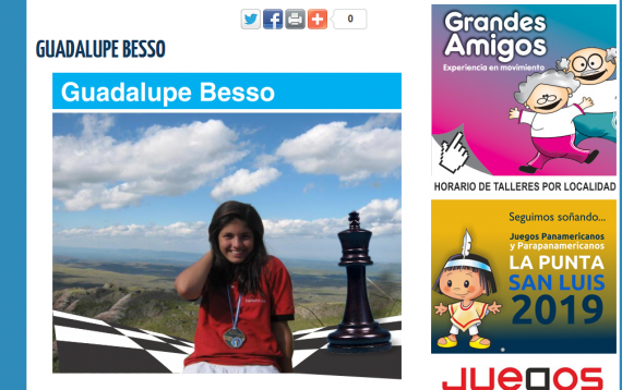 La joven Guadalupe Besso fue elegida como la deportista del mes. 