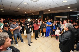 Son  180 deportistas puntanos, entrenadores y personal de la organización recibieron por parte del gobernador, CPN. Claudio Poggi, un saludo afectuoso.