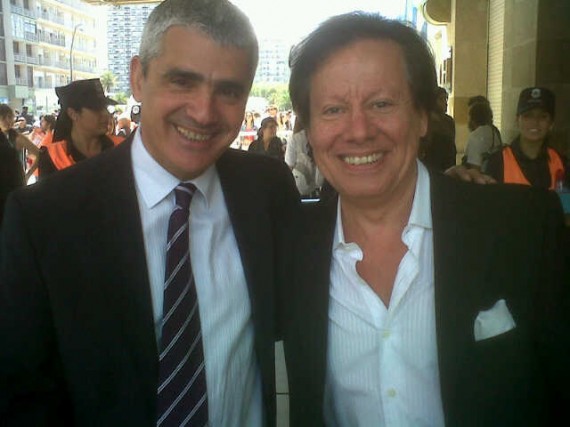 El vicegobernador Jorge Díaz junto al actor Edgardo Nieva.