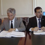 Reunión con la Delegación de Maule; el Gobernador junto al gobernador de San Juan, Luis Beder Herrera y el ministro Eduardo Mones Ruiz