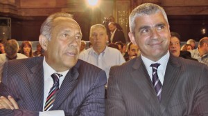 Adolfo Rodríguez Saá junto al vicegobernador, Jorge Diaz