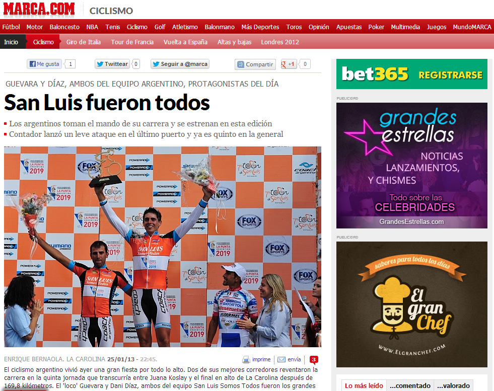 el diario deportivo mas importante de España, destaca la labor del equipo San Luis Somos Todos