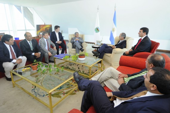 Claudio Poggi, recibió en su despacho al intendente de la VII Región del Maule, Rodrigo Galilea Vial, al gobernador de Talca, Gonzalo Montero,  y consejeros regionales.