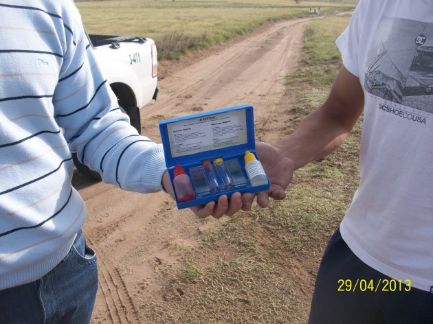 Kit de medición de cloro libre de residual.
