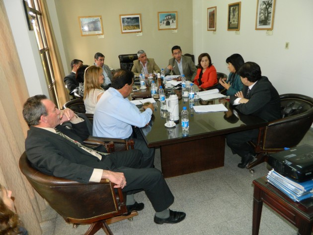 La ministra de Salud, Teresa Nigra, con senadores provinciales.  