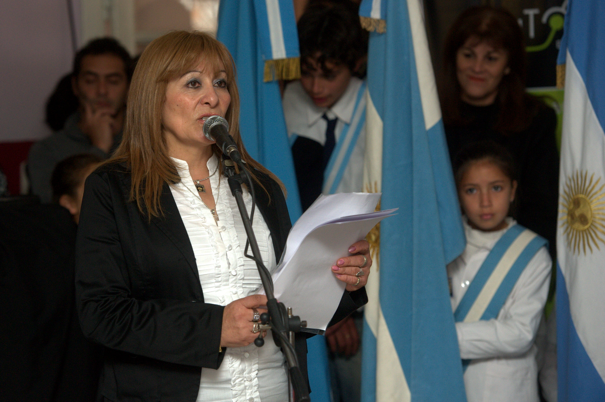 La directora de la escuela, Vilma del Carmen García