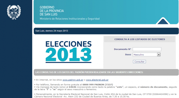 Ya está disponible el sitio web para consultar los padrones electorales