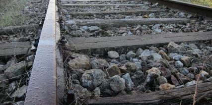 Las vías del tren cuando dejo de pasar el tren.
