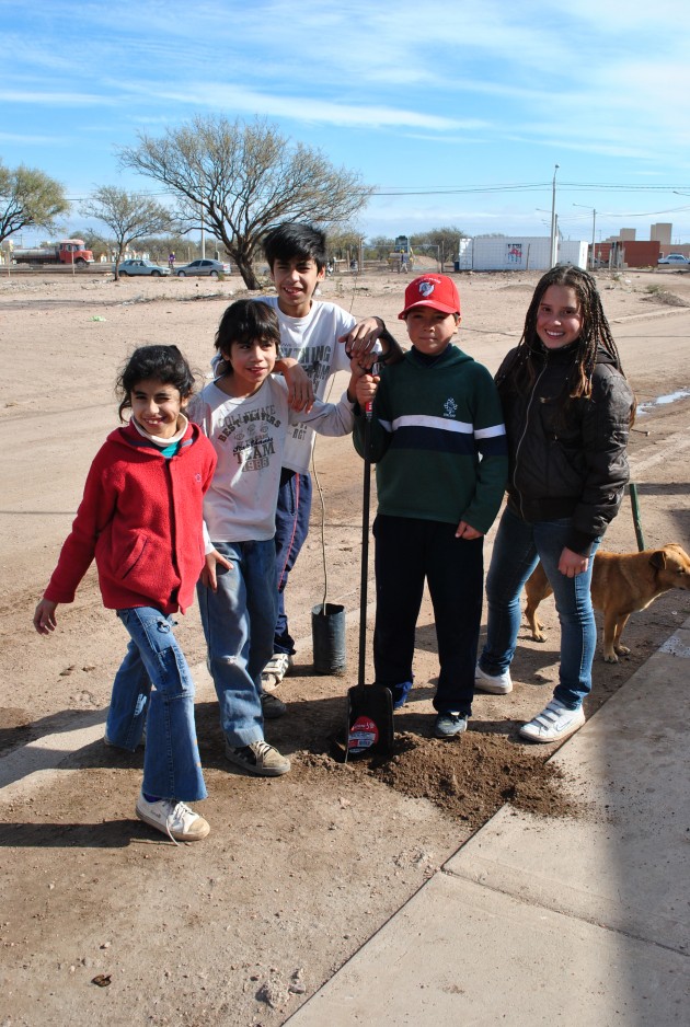 Los chicos en vacaciones colaboraron con la forestación