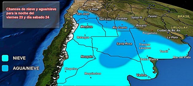 El frío invadió la región central del país 