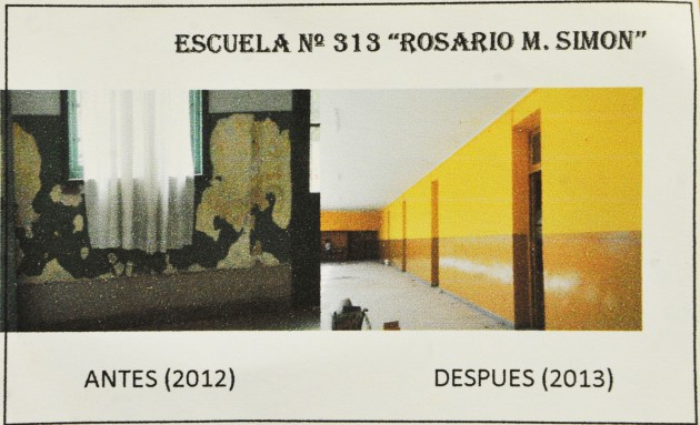 Los alumnos entregaron una tarjeta donde se puede observar el antes y el después del colegio.