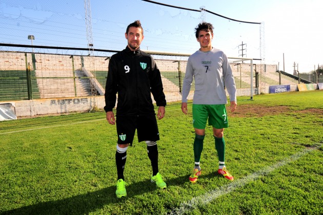 Los delanteros del Verde, en la previa del partido