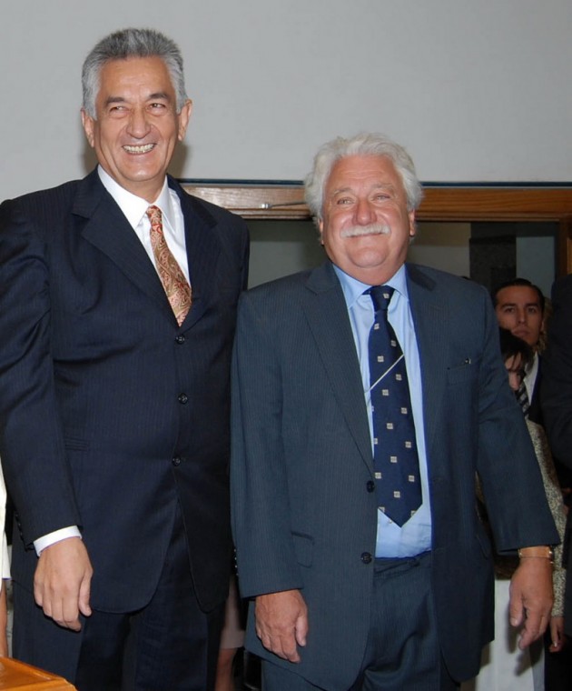 Gobernador doctor Alberto Rodríguez Saá junto al Vicegobernador doctor Pellegrini.