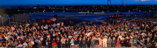 con el marco de un atardecer lluvioso la dirigencia sanluiseña se reunió en el acto de conmemoración 