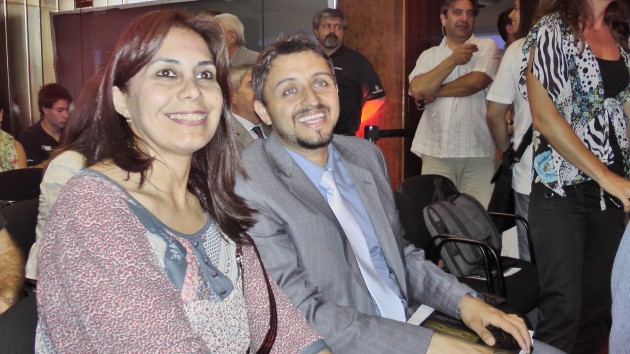 Los mistros de Turismo y Deportes, Celeste Sosa y Arnaldo Lastra durante el acto