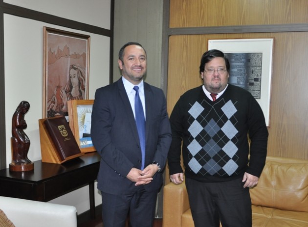 El Ministro de Educación, junto al Rector de la Universidad Nacional de San Luis, durante el encuentro de este miércoles