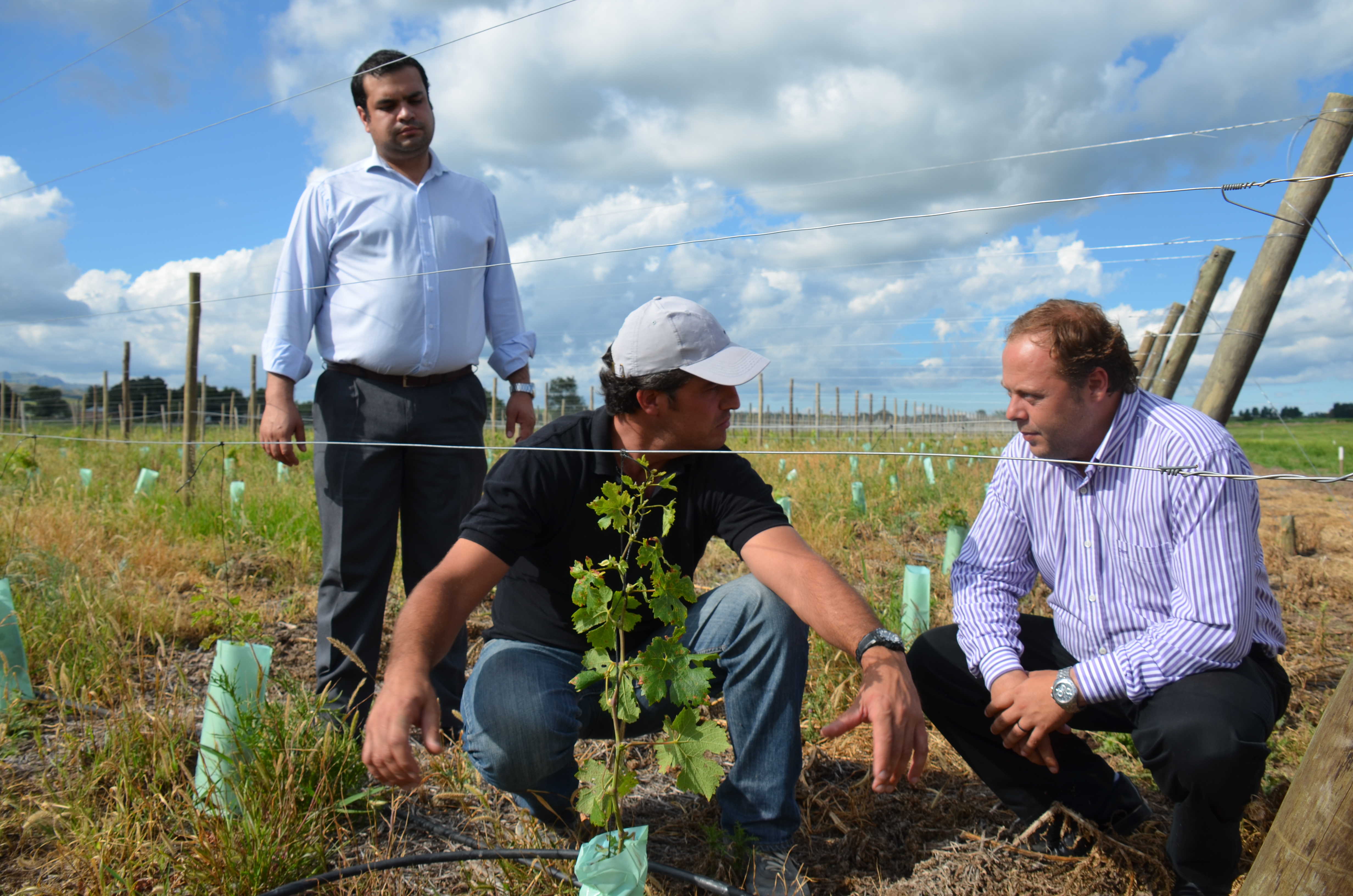 Amondarain recorrió plantaciones de nogales y vides