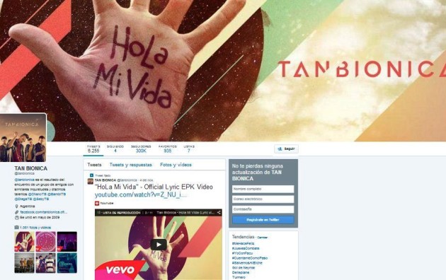 En su cuenta de Twitter, @tanbionica promociona su nuevo single.