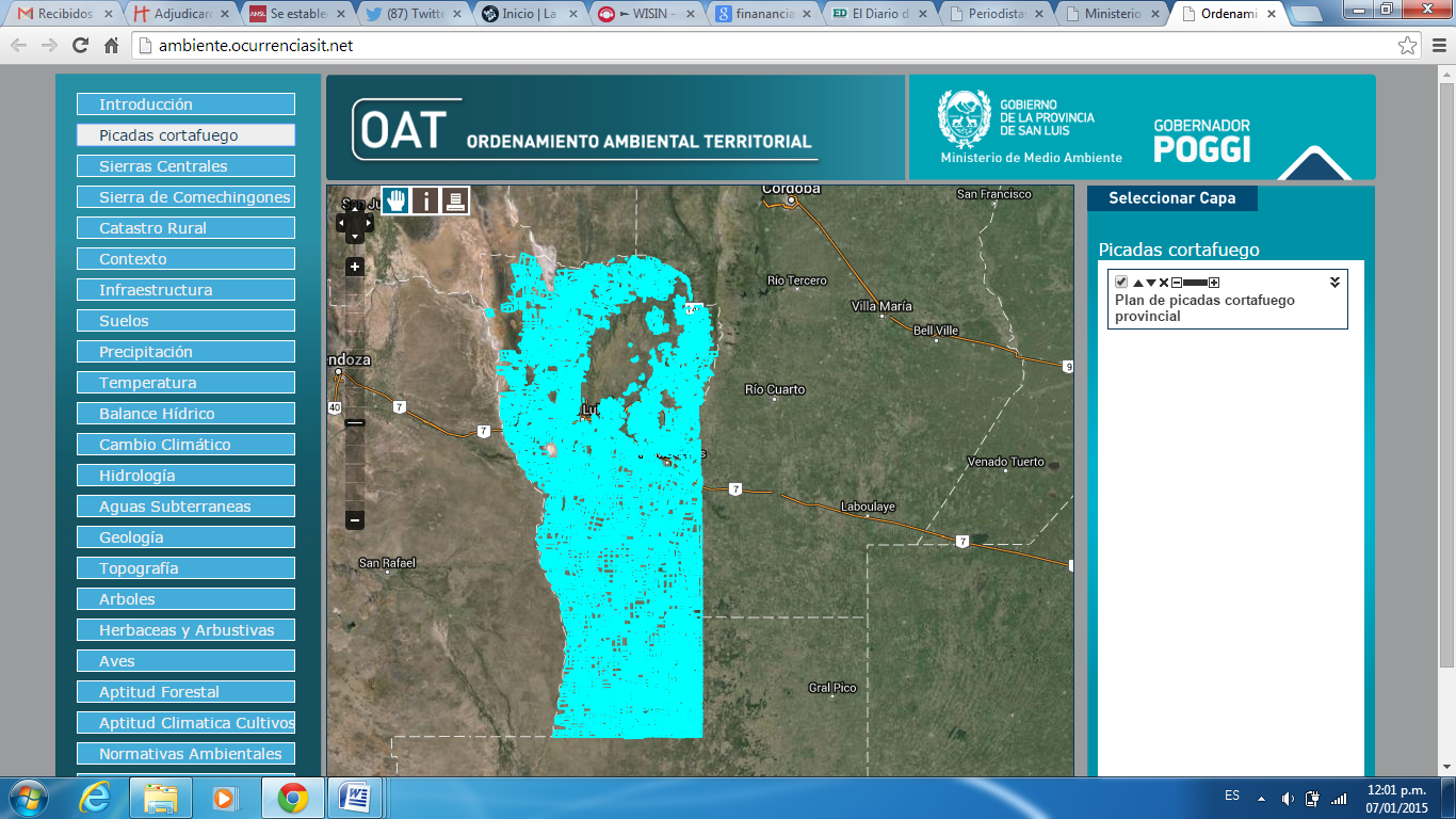 Imágenes satelitales como una herramienta para el control de picadas cortafuego